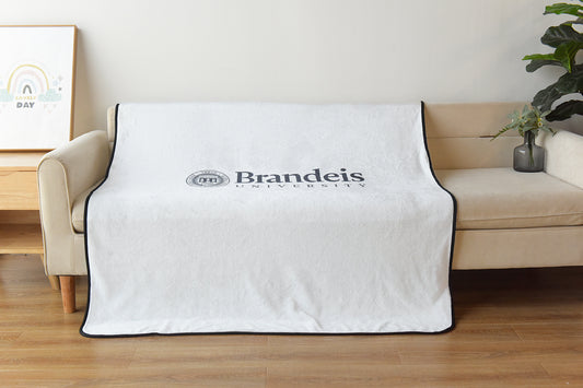 Brandies fleece blanket.  Brandeis custom blanket.  Brandeis gifts.